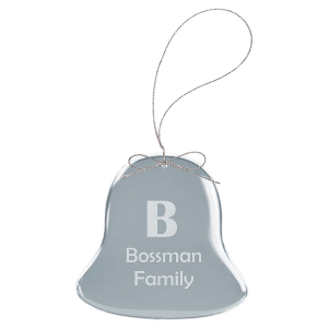 Clear Bell Glass Ornament with Silver String