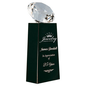 Crystal Diamond on Black Crystal Pedestal