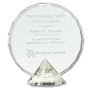 Clear Round Crystal on Clear Diamond Base