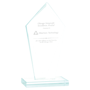 Small Diamond Jade Glass Award