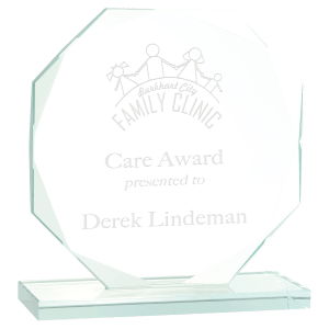 Medium Octagon Jade Glass Award