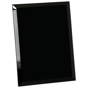 Black Glass Mirror Plaque 7" x 9"