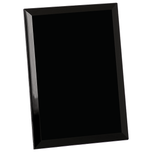 Black Glass Mirror Plaque 6" x 8"