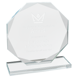 Small Octagon Clear Glass Award