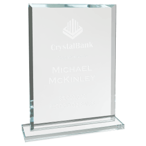 Large Rectangle Clear Glass Award
